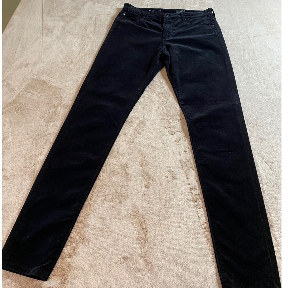 AG Adriano Goldschmied Farrah Skinny High Rise Black Pants Size 28R Quiet Luxury